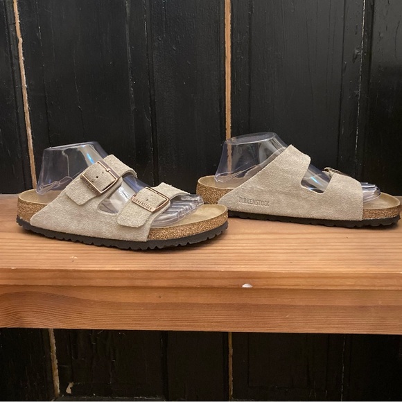 Birkenstock Arizona Suede Sandals in Taupe - Picture 2 of 7